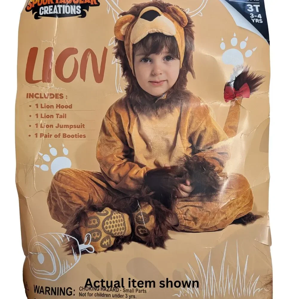🦁 Spooktacular Creations Toddler Lion Halloween Costume Set Size 3T